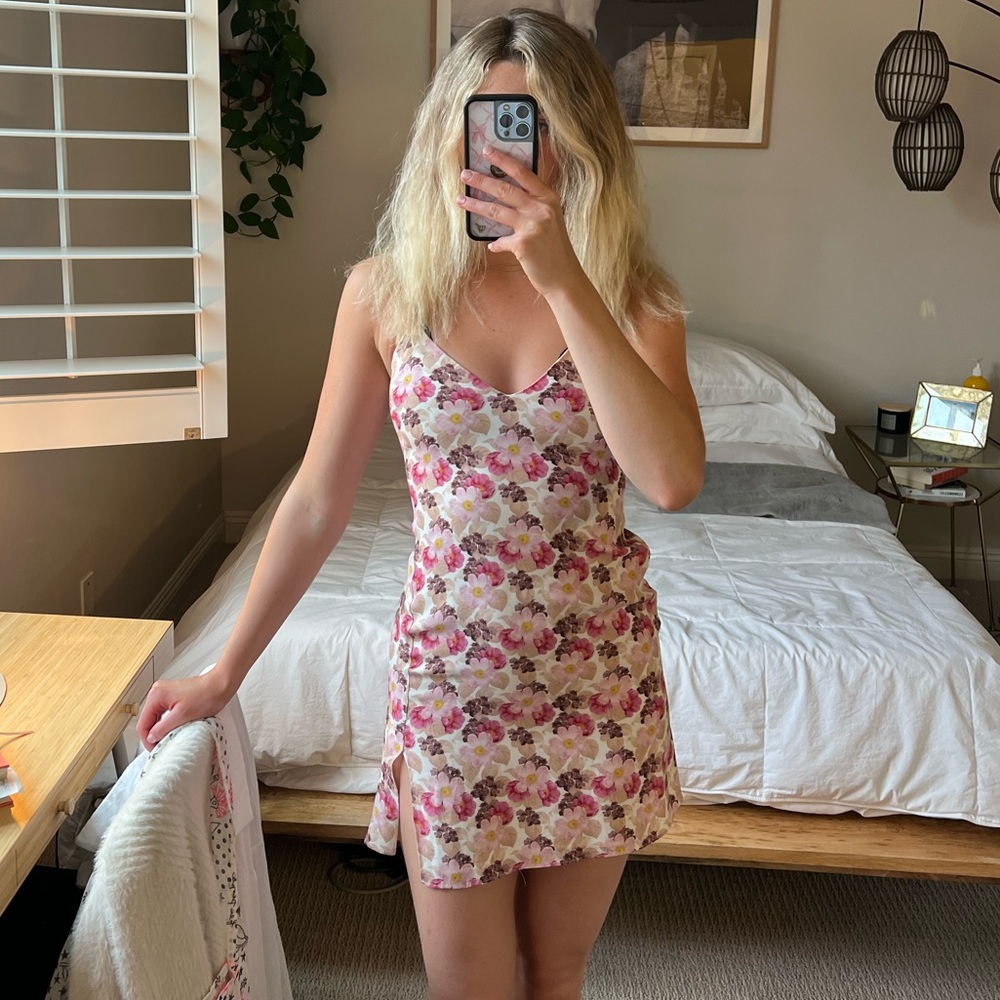 Adorable Mini Pink Floral Dress